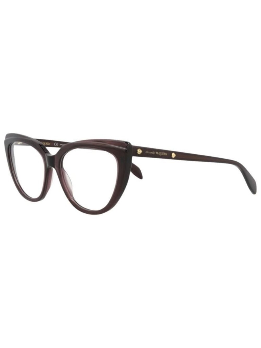 New Alexander McQueen Womens Cat Eye Violet Violet Transparent Fashion Designer